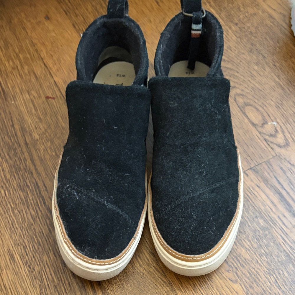 Toms Black Suede Casual Slip-Ons